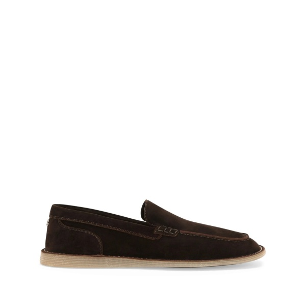 DG-plaque suede loafers