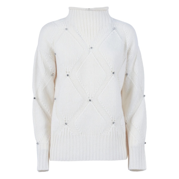 diamond-pattern embellished sweater