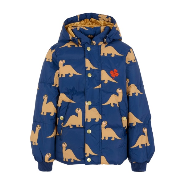 dinosaur-print puffer jacket
