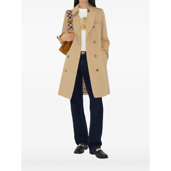double-breasted belted trench coat