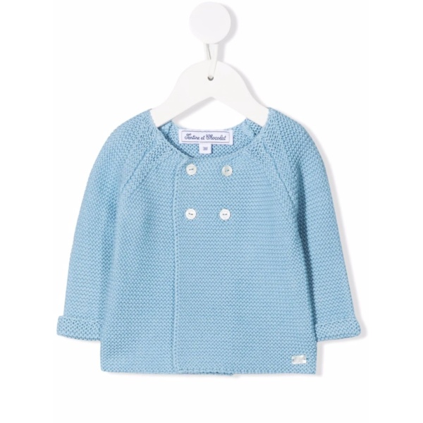 double-breasted cotton cardigan