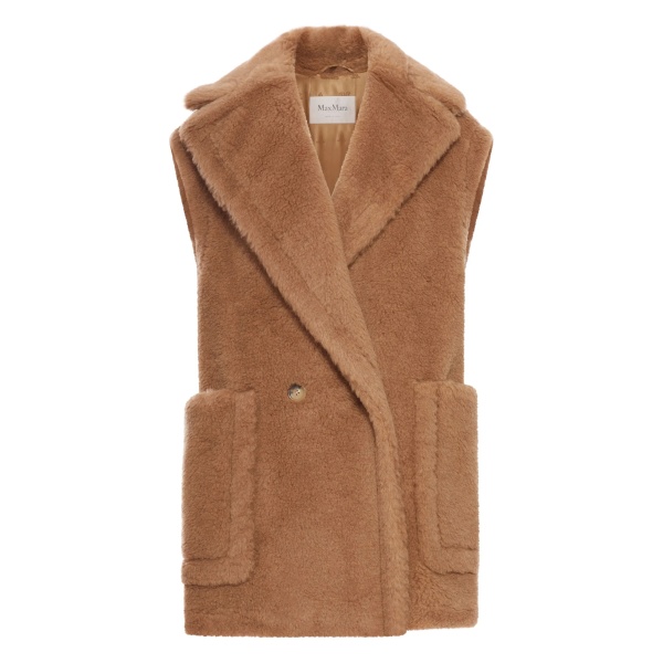double-breasted fur gilet