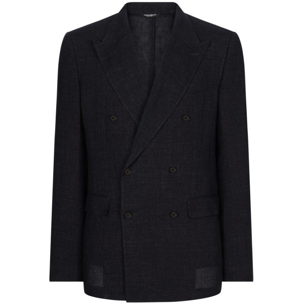 double-breasted linen blazer