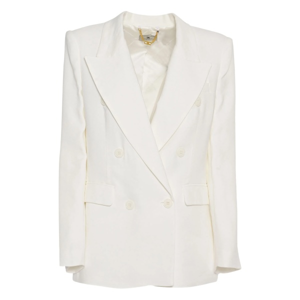 double-breasted linen jacket