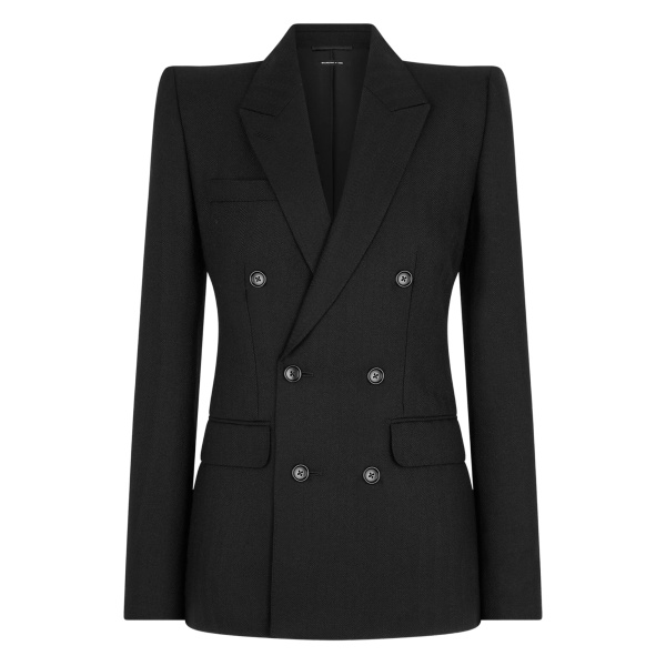 double-breasted wool blazer
