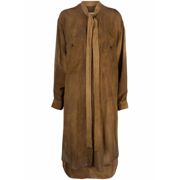 draped shirt dress