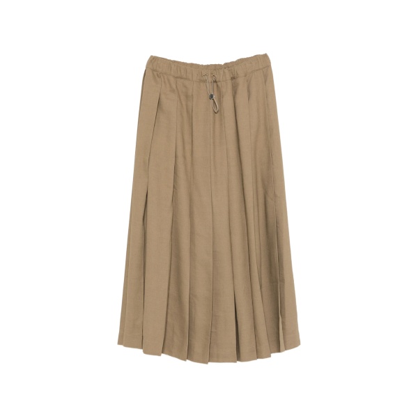 drawstring-fastening pleated midi skirt