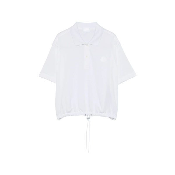 drawstring-hem polo top