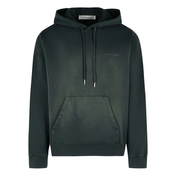 drawstring logo-embroidery hoodie