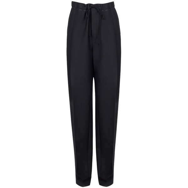 drawstring pressed crease trousers