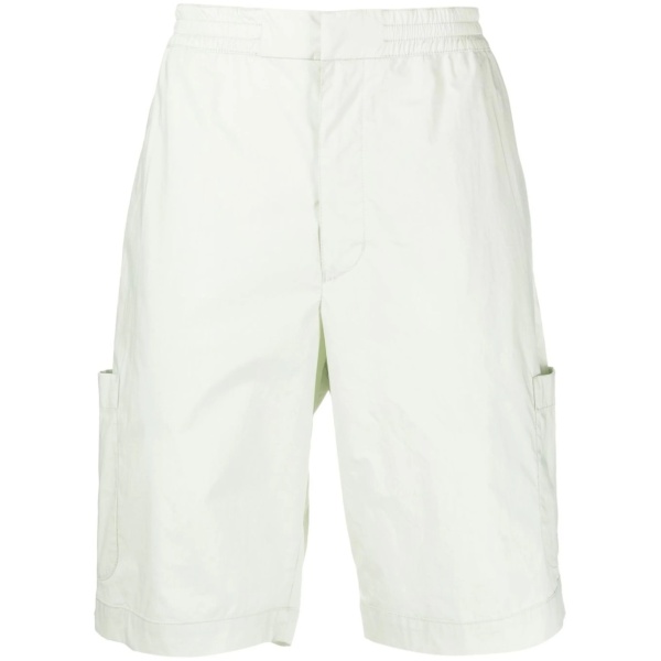 elasticated-waist cotton bermuda shorts