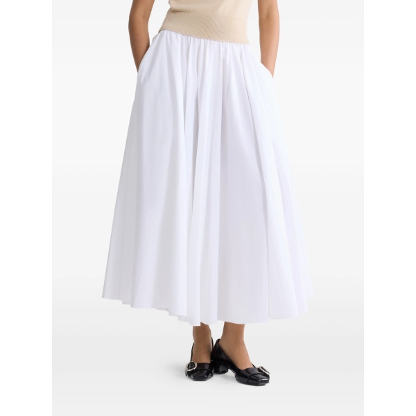 elasticated-waist maxi A-line skirt