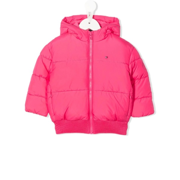 embroidered-logo padded jacket