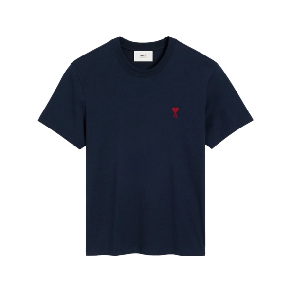 embroidered logo ribbed neck t-shirt
