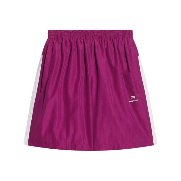 embroidered-logo track skirt
