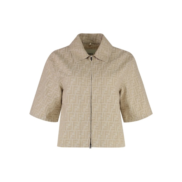 FF-motif zip-front jacket