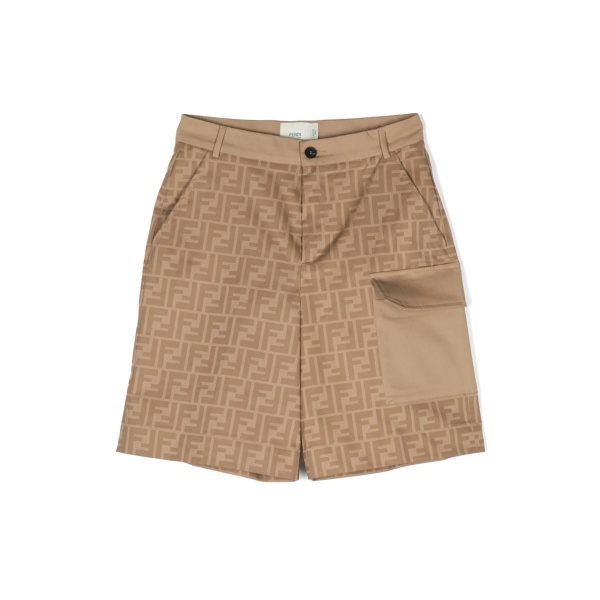 FF-patterned cargo shorts