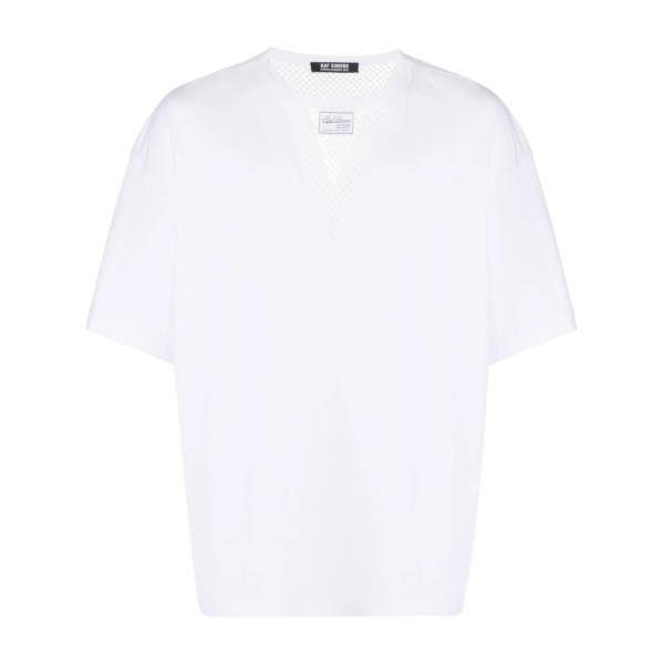fishnet-panel short-sleeve T-shirt