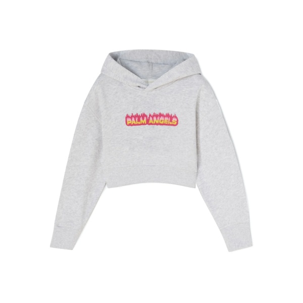 Flames logo-print cotton hoodie