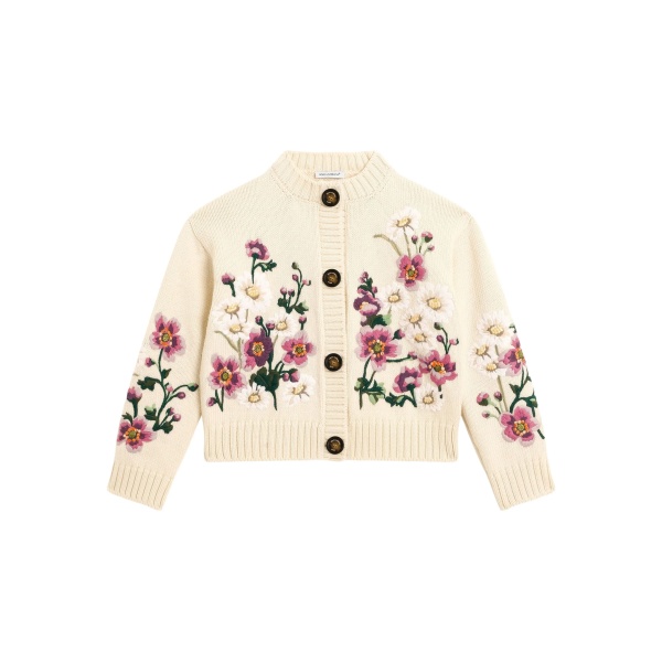 floral-embroidered cardigan