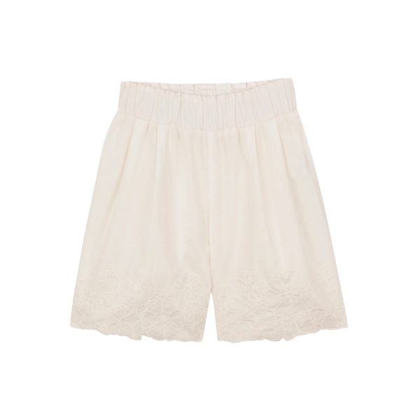 floral-embroidered shorts