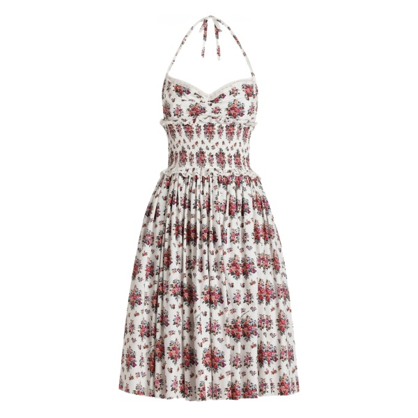 floral halterneck mini dress