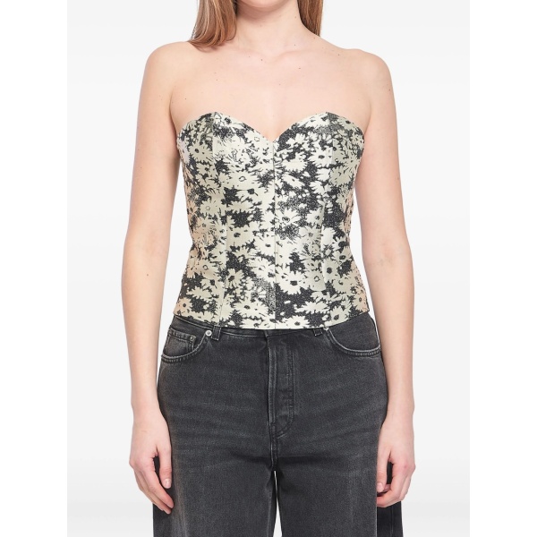 floral-jacquard top