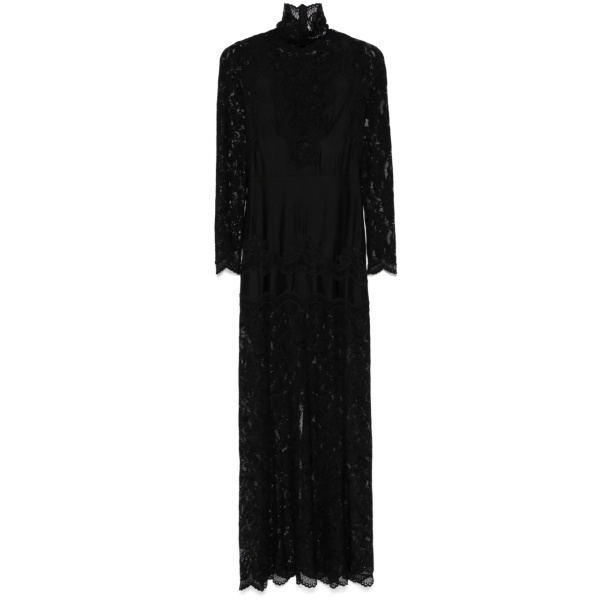 floral lace-appliqué maxi dress