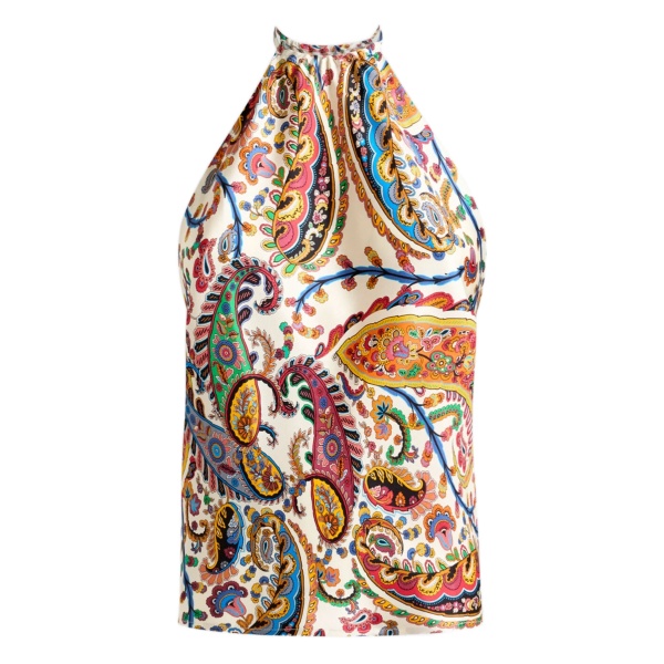 floral paisley halterneck blouse