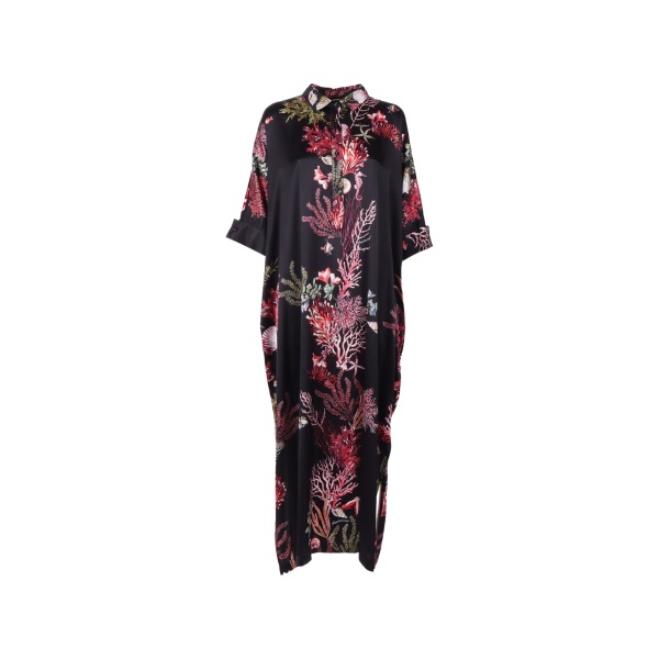 floral-print caftan dress
