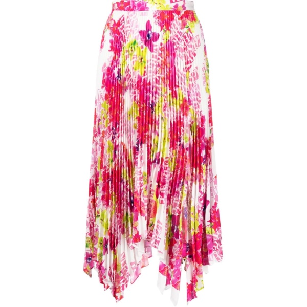 floral-print pleated skirt