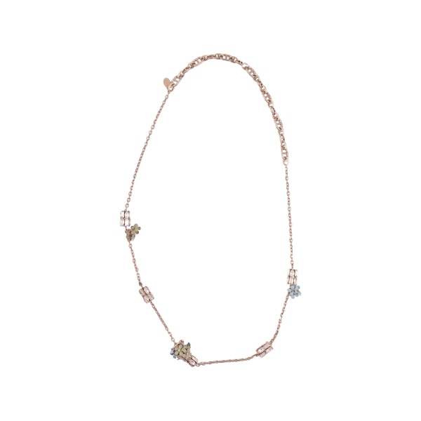 flower-detail earrings and necklace set (set of three)