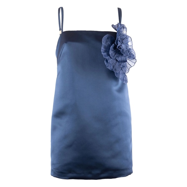 flower-embellished slip dress