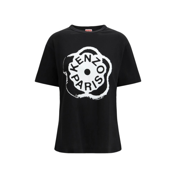 flower-print T-shirt