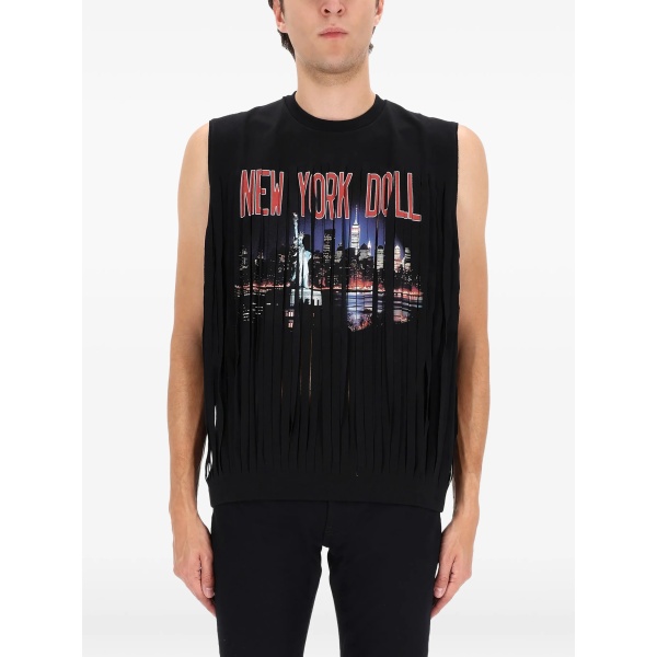 fringed graphic T-shirt