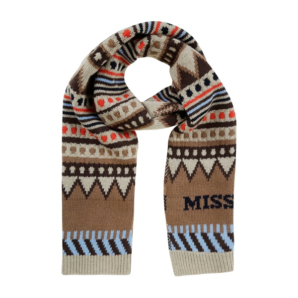 geometric-pattern wool scarf