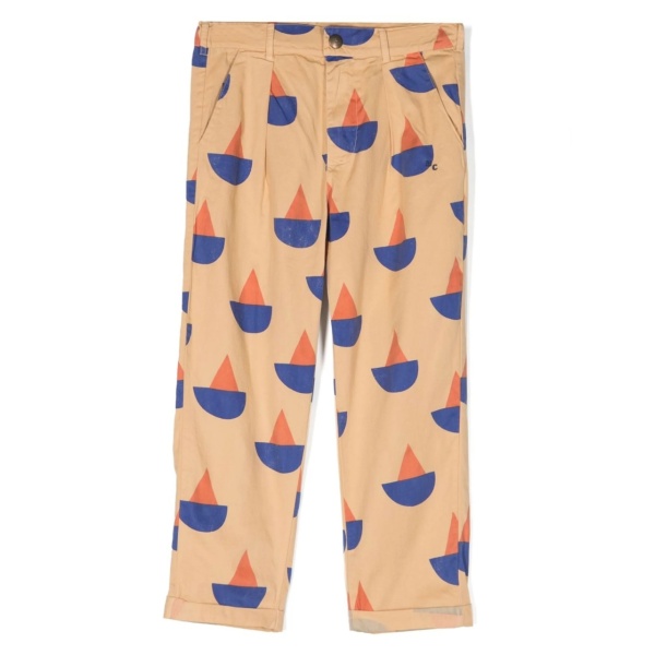 geometric-print organic cotton trousers