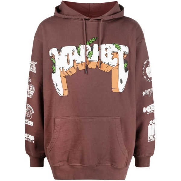 graphic-print drawstring hoodie