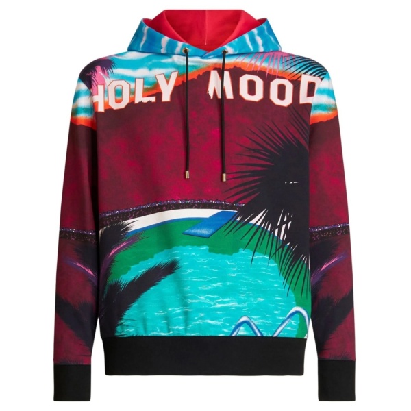 graphic-print pullover hoodie