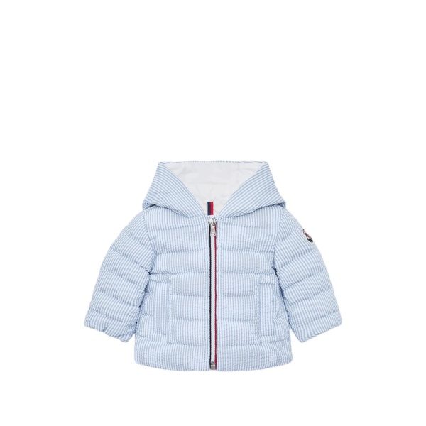 Haluk Seersucker hooded down jacket