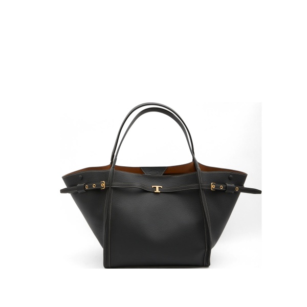 hammered t leather tote bag