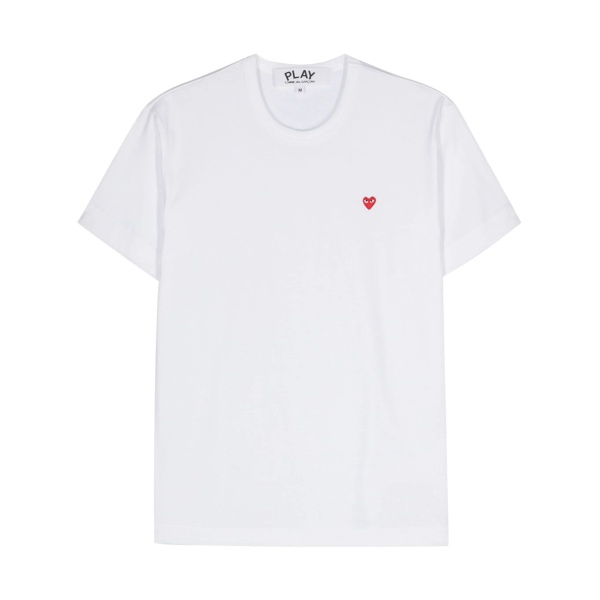 heart-patch cotton T-shirt