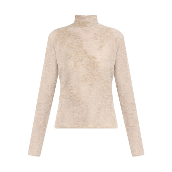 high-neck button sweater