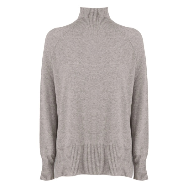 high-neck raglan-sleeve pullover