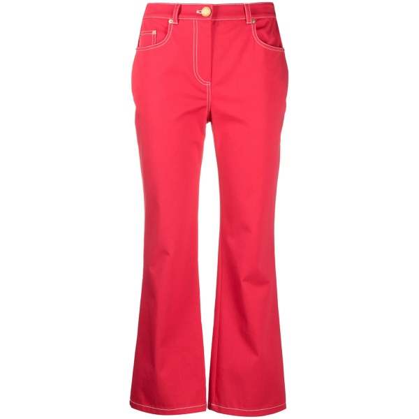 high-rise flared cotton jeans