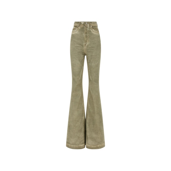 high-waisted flared jeans