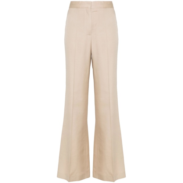 high-waisted flared trousers