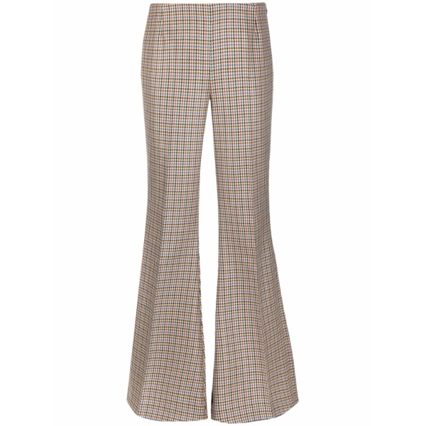 houndstooth-pattern flared trousers