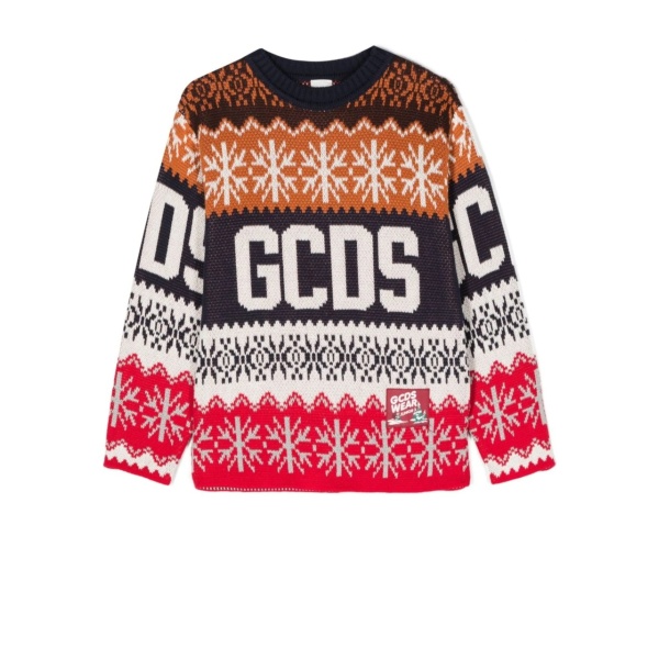 intarsia-knit branded jumper