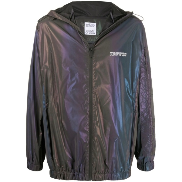 iridescent lightweight hooded jacket
